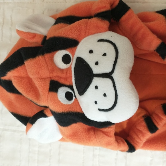 Tiger Halloween Costume, Carter's Size 3 To 6 Months, Fleece Zip Up Hoodie - Picture 2 of 6